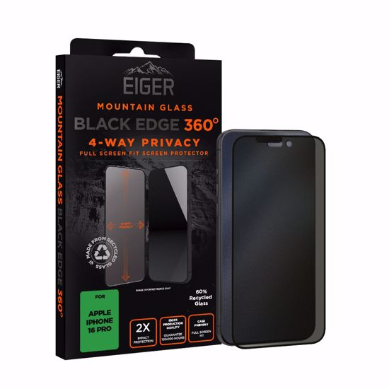 Picture of Eiger Eiger Mountain Black Privacy EDGE 360 Screen Protector for iPhone 16 Pro